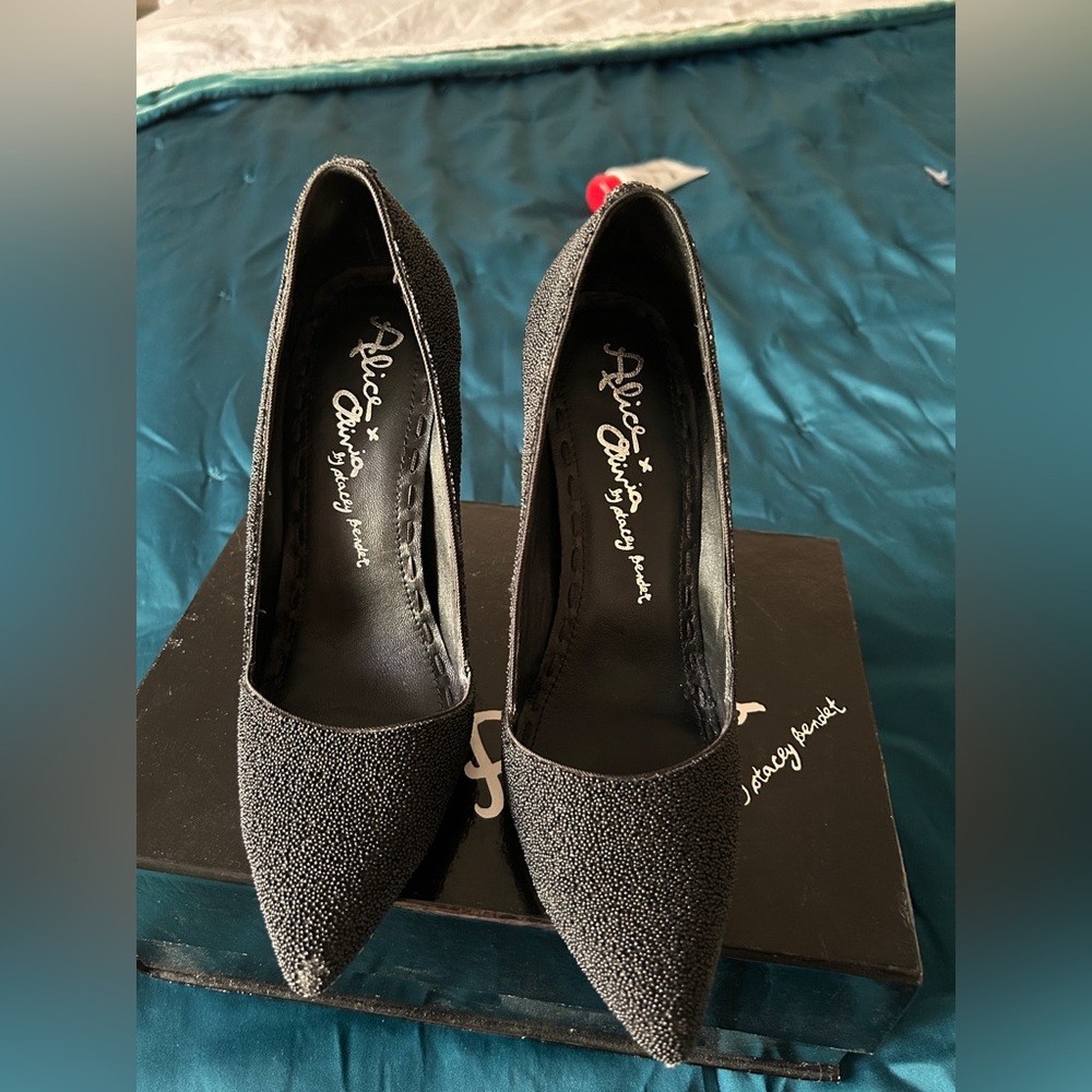 Black beaded AO heels
